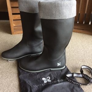 Butterfly Twists Grey Windsor Wellies Rain Boots
